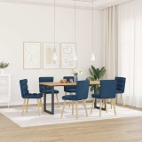 VidaXL Scaune de sufragerie, 6 buc., albastru, material textil