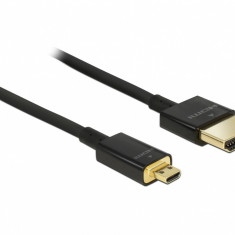 Cablu HDMI la micro HDMI-D T-T 3D 4K 0.5m Slim Premium, Delock 84788