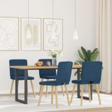 VidaXL Scaune de bucătărie, 4 buc., albastru, material textil