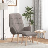 VidaXL Scaun de relaxare cu taburet, gri taupe, textil