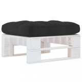 vidaXL Otoman din paleți de grădină, alb, lemn de pin tratat 3066428