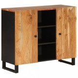 Cumpara ieftin Servanta cu 2 usi, 90x33x75 cm, lemn masiv de acacia