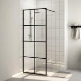 VidaXL Paravan de duș walk-in negru 80x195 cm sticlă ESG transparentă