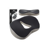Perna scaun Malatec 21915 alb/gri, Spuma cu memorie, Husa detasabila, Dimensiuni 46x36x11 cm
