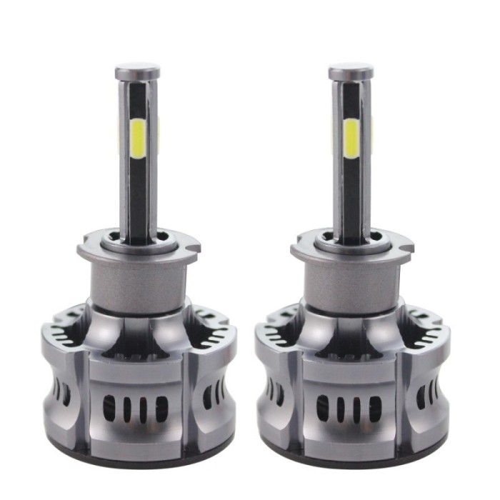 Resigilat Set 2 LED-uri Auto Techstar&reg; N8, H3, 50w, 5500 Lumeni, 3000K-8000K, AUTO, 12-24 Volti, COB, Canbus, Radiator Aluminiu