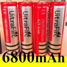 Acumulatori 18650 6800 mAh, Li Ion 3.7V 4.2V,Reincarcabili Baterii Pentru foto