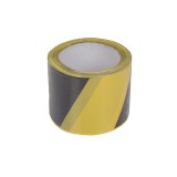 BANDA AVERTIZARE BICOLORA NEGRU-GALBEN 120MM / 100M