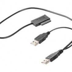 CABLU USB GEMBIRD adaptor, USB 2.0 (T) la slim S-ATA (T),50cm, pt. SSD, DVD