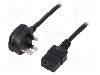 Cablu alimentare AC, 1.5m, 3 fire, culoare negru, BS 1363 (G) mufa, IEC C19 mama, LIAN DUNG -