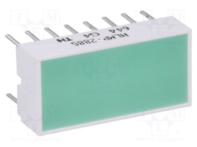LED afişaj verde difuz BROADCOM, 22-100mcd, THT, 567nm foto