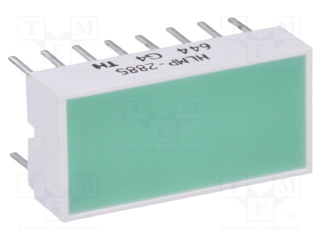 LED afişaj verde difuz BROADCOM, 22-100mcd, THT, 567nm