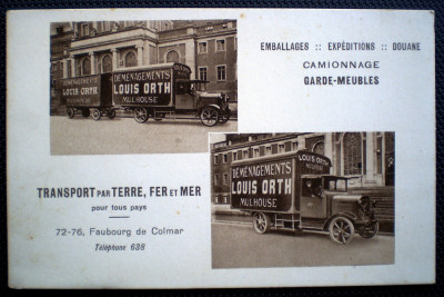 P.166 CP PUBLICITATE TRANSPORT LOUIS ORTH MULHOUSE foto