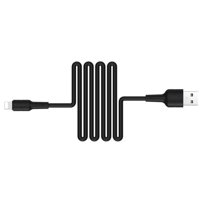 Cablu Date &amp;amp; Incarcare APPLE Lightning 2.4A (Negru) 1 Metru Borofone Silicone BX30 foto