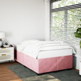 VidaXL Cadru de pat fără saltea roz 120x190 cm catifea