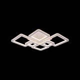 Lustra LED cu telecomanda si cristal QUADRIS RGB 175W, 6 Patrate, Lumina Rece/Calda/Neutra, Dimabila, Alb