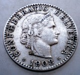 2.183 ELVETIA 20 RAPPEN 1908 B, Europa, Nichel
