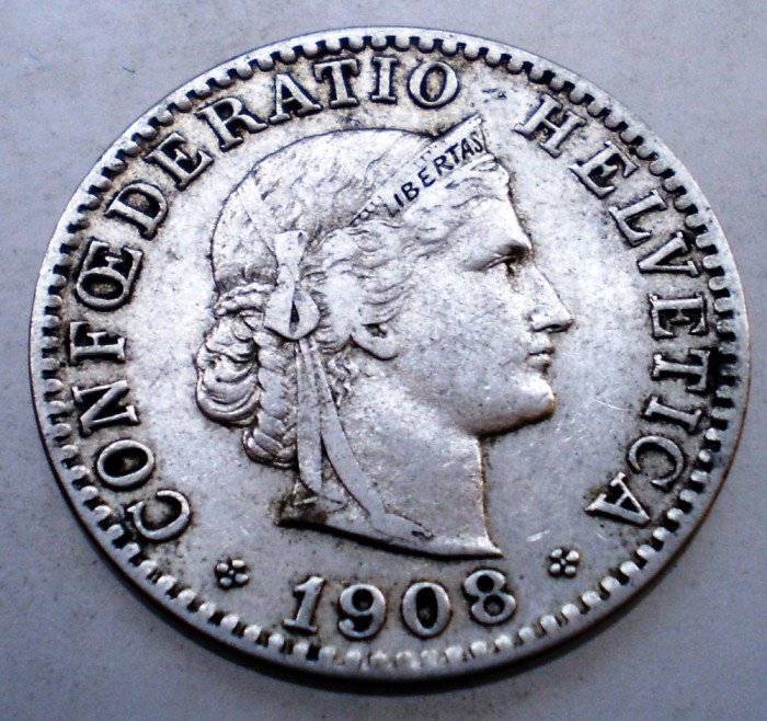 2.183 ELVETIA 20 RAPPEN 1908 B