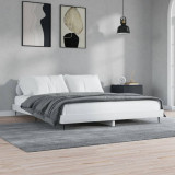 Cadru de pat, alb extralucios, 120x200 cm, lemn prelucrat, vidaXL