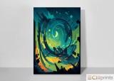 Tablou &bdquo;Lunar Vortex&rdquo; - Print Digital - P&acirc;nză Bumbac 100% pe Șasiu din lemn