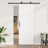 Ușa glisantă vidaXL cu set de hardware alb 83x232 cm din lemn masiv de pin