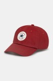 Converse șapcă de baseball din bumbac culoarea bordo, cu imprimeu, 10027421-A17