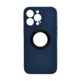 Husa TPU Circle silicone Apple Iphone 12 (6.1) bleumarin, Albastru