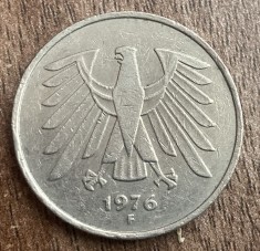C50 - Moneda foarte veche - Germania - 5 marci - 1976 litera F