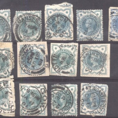 Great Britain 1900 Small lot 13 x Queen Victoria on piece Mi.100 MH AM.248