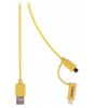 Cablu de incarcare si sincronizare USB 2.0 A tata - micro USB tata cu adaptor lightning 1m galben Valueline
