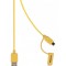 Cablu de incarcare si sincronizare USB 2.0 A tata - micro USB tata cu adaptor lightning 1m galben Valueline