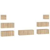 Cumpara ieftin Set dulapuri TV, 7 piese, stejar sonoma, lemn prelucrat