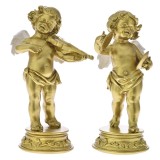 Cumpara ieftin Set 2 ingeri din rasina aurii 10 cm x 22 cm