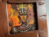 Tablou original intitulat SEF DE TRIB, in rama originala din Africa