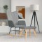 vidaXL Scaun balansoar cu taburet, gri deschis, textil 327622