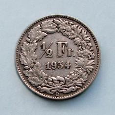 ELVETIA - ? Franc 1934 - Argint 2.5 g foto