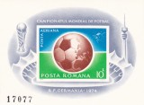 CAMPIONATUL MONDIAL DE FOOTBAL 1974,COLITA NEDANTELATA ,Lp.3391, MNH **,ROMANIA., Sport, Nestampilat