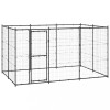 Padoc caini exterior vidaXL 7.26mp otel negru 330x220x180cm tarc curte siguranta