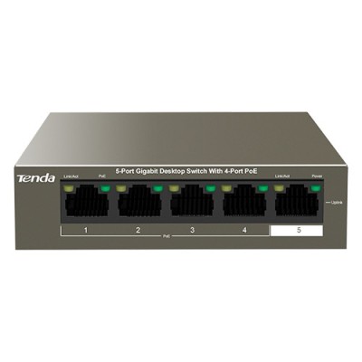 Switch 4 porturi Gigabit PoE, 1 port Uplink Gigabit - Tenda TND-TEG1105P-4-63W foto
