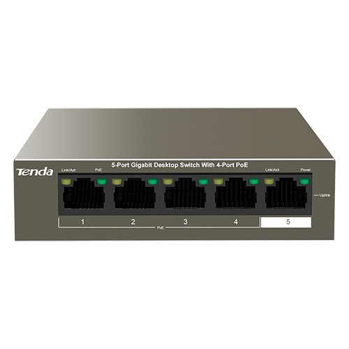 Switch 4 porturi Gigabit PoE, 1 port Uplink Gigabit - Tenda TND-TEG1105P-4-63W