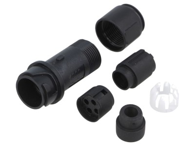 Conector circular tată 4 pini pe cablu foto