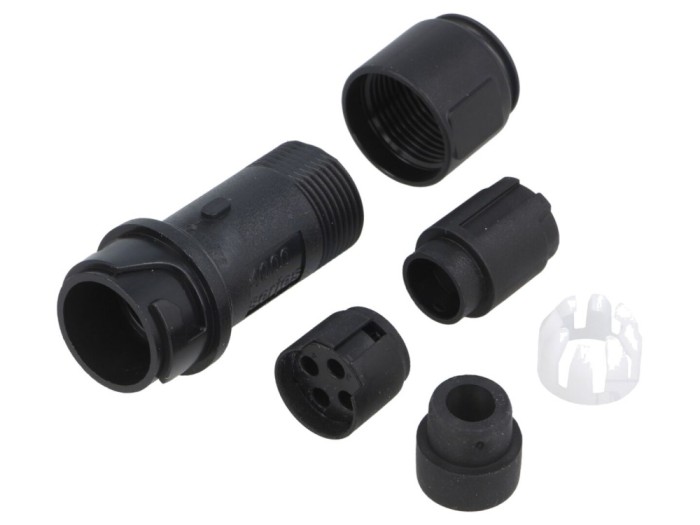 Conector circular tată 4 pini pe cablu