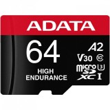 CARD MicroSD ADATA, 64 GB, MicroSDXC, clasa 10, standard UHS-I U3, &quot;AUSDX64GUI3V30SHA2&quot; (timbru verde 0.03 lei)