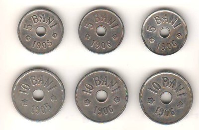 SV * Romania LOT 6 MONEDE 5 - 10 - 20 BANI 1905 si 5 - 10 - 20 BANI 1906 J foto
