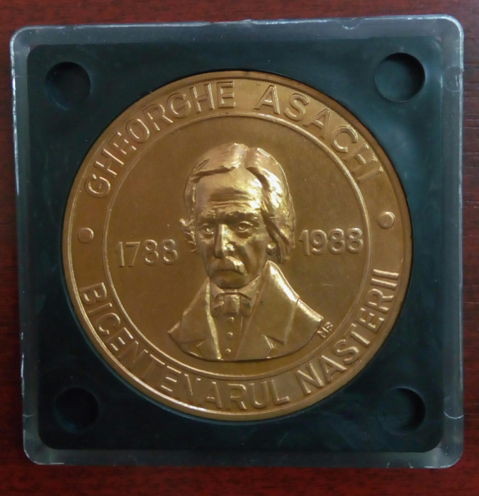 SV * Medalia GH. ASACHI 1788 - 1869 * BICENTENAR NAȘTERE 1988 * SNR BT in caseta