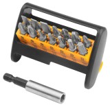 Set 15 Varfuri Surubelnita Tolsen, Otel S2, 6.35x25mm: SL5, SL6, SL7, PH1-3, PZ1-3, T10-T30 + Suport Magnetic 1/4&quot;