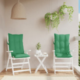 Perne scaun cu spatar &icirc;nalt, 2 buc, verde, tesatura Oxford GartenMobel Dekor, vidaXL