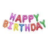 Baloane Folie Happy Birthday Multicolor Inimioare 43cm - Set 13 Baloane Aniversare Copii, Petrecere, Decoratiuni