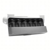 Cumpara ieftin Organizator condimente alb-gri 32 cm cu 6 recipiente transparente, suport suspendat sub raft
