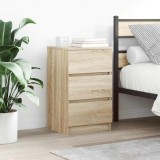 VidaXL Noptiere cu 3 sertare 2 buc Stejar Sonoma 39x35x65 cm