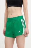 adidas Performance pantaloni scurți de antrenament Hyperglam culoarea verde, cu imprimeu, high waist, JC7393